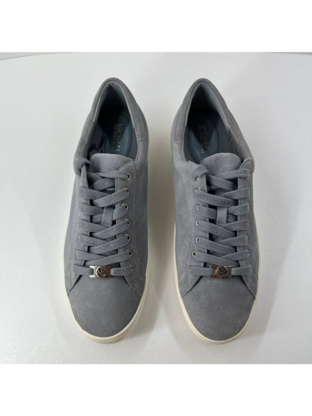 Michael Kors Keaton Suede Low Top Sneakers Womens 10 Lace Up Comfort Casual Gray - Picture 8 of 13
